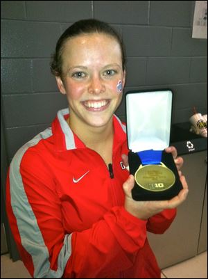 Cheyenne Cousineau won the Big Ten championships' platform diving title for Ohio State in February.
