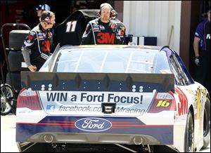 Sprint Cup driver Greg Biffle has a Facebook address on the bumper of his car. Drivers, team owners, and crews are increasingly using Facebook and Twitter as a way to interact with fans.