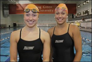 Amanda Rom, left, and Alexis Kain of Bowling Green State University will be competing in the Olympic trials.