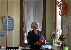 Rep. Teresa Fedor (D., Toledo), stands in the craft and play room at Second Chance,  a social service program which provides comprehensive services to victims of domestic sex trafficking and prostitution.