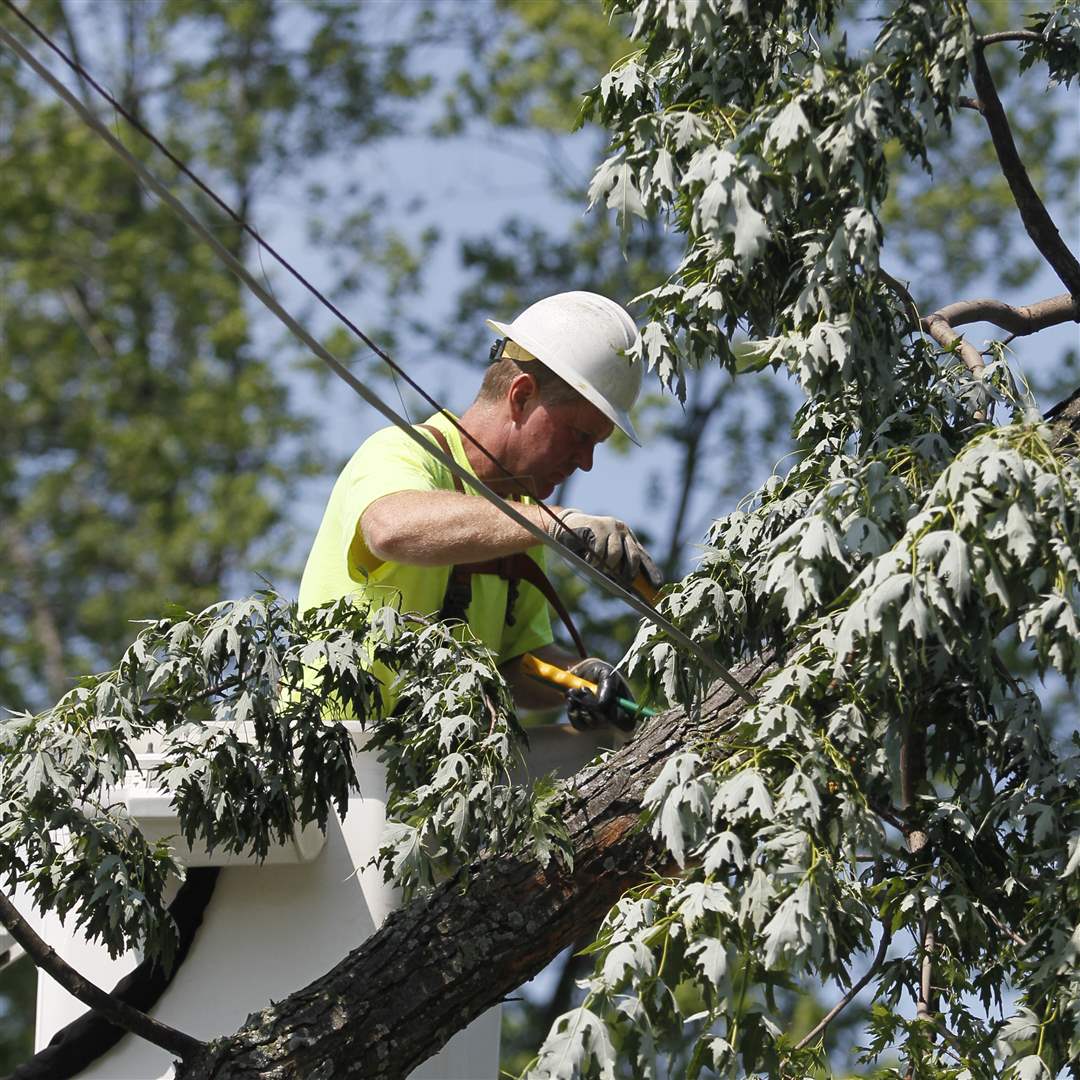 Jim-Barger-of-Tiffin-a-contractor-for-Time-Warner-works-to-remove-a-tree-branch