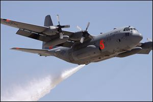 A C-130 like this one crashed in South Dakota while fighting a wildfire in the Black Hills.