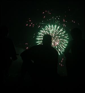 The Maumee/Perrysburg 4th of July  fireworks celebration at Ft. Meigs in Perrysburg, Ohio.