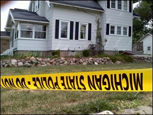 The home where two sisters were shot in Blissfield, Mich. 