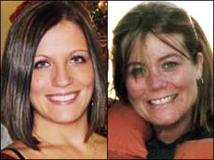 Amy Merrill, right, 34, and her younger sister, Lisa Gritzmaker, left, 24, were fatally shot at Ms. Merrill's home shortly after 11:40 p.m. Friday.