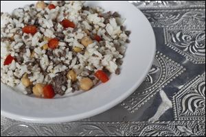 A rice and beef dish that is one of the many foods served during Ramadan.