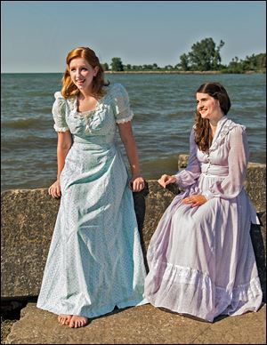 Kate Kennedy portrays Carrie Pipperidge and Erin Elizabeth Brown is Julie Jordan in the Huron Playhouse production of 'Carousel,' opening Tuesday in Huron, Ohio.