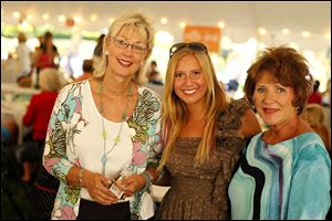 From left, Judy Lang, Lexi Fisher, and Joyce Rimmelin at the Chicks for Charity event at Toledo Botanical Garden.