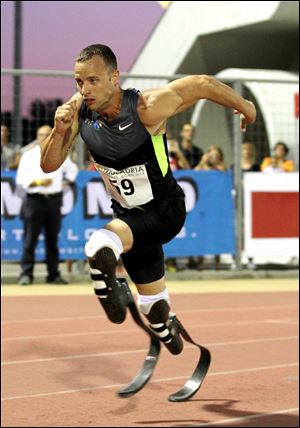 South African Oscar Pistorius, the first amputee athlete selected to run in the Olympics, will compete in the 400 meters. His best time is 45.07 seconds.