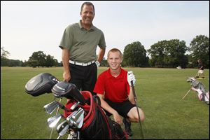 On Sunday, 16-year-old Mitchell Kontak, right, won the same S.P. Jermain match-play event that his father, Mark, captured in 1990. In doing so, they became the event's first father-son champions.