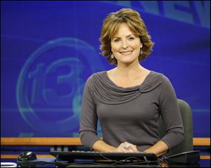 WTVG anchor Susan Ross Wells in the Channel 13 studio. Wells will leave the station for a job with the University of Toledo.