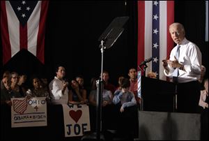 Vice President Joe Biden told a crowd at a plumbers' union hall in Columbus that President Obama's policies have boosted manufacturing in Ohio. Mr. Biden criticized GOP candidate Mitt Romney's opinion column entitled ‘Let Detroit Go Bankrupt.'
