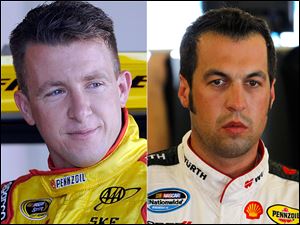 Sam Hornish Jr., right, will continue driving for Penske Racing, while AJ Allmendinger is indefinitely suspended for violating the organizations substance abuse policy.