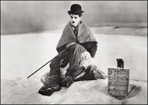 Legendary silent film actor-director Charlie Chaplin is shown in a scene from the 1925 film ‘The Gold Rush.’