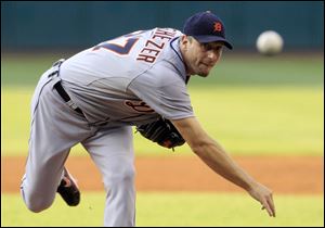 Max Scherzer allowed two runs over seven innings to win his fourth straight decision, and the Detroit Tigers beat the Cleveland Indians for only the second time in eight games this season with a 5-3 victory Wednesday night.
