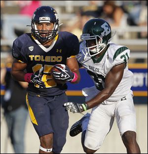 Springfield graduate Eric Page caught 306 passes at the University of Toledo, which set a program record. He was cut by the Broncos after reportedly tearing his ACL.