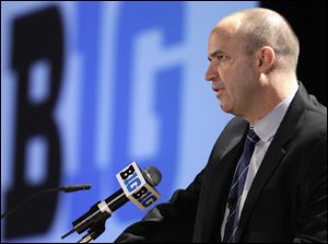 Penn State head football coach Bill O'Brien speaks during the Big Ten media day Thursday in Chicago.