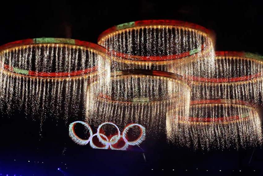 The-Olympic-rings-are-illuminated-during-the-Opening-Ceremony