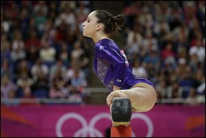 U.S. gymnast Jordyn Wieber performs on the balance beam during the Artistic Gymnastics women's qualification.