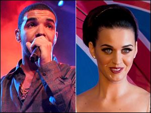 Drake was nominated for five MTV Music Video Awards while Katy Perry received four nods Tuesday.
