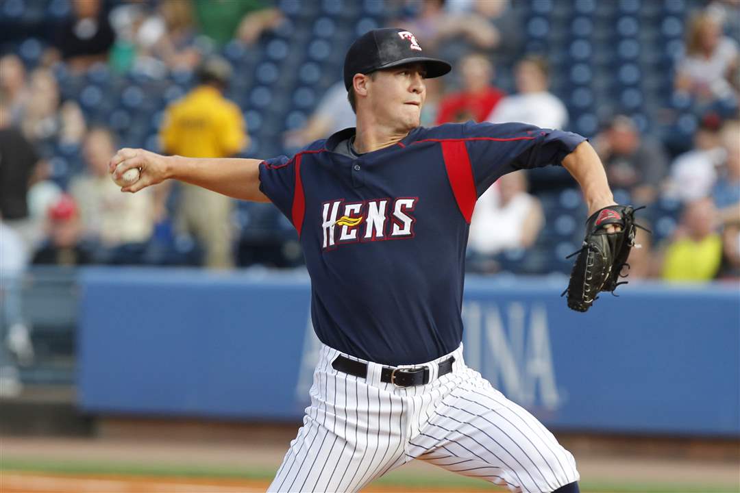 Toledo-Mud-Hens-pitcher-Thad-Weber-throws-against
