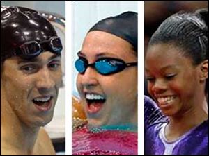 Michael Phelps won the gold in the 200-meter individual medlay. Rebecca Soni won gold in the 200-meter breaststroke; Gabby Douglas won gold in the all-around individual gymnastics.