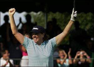 Meg Mallon celebrates her victory in 2004. Her last career tournament was the 2010 Farr. She is the U.S. captain for 2013 Solheim Cup.