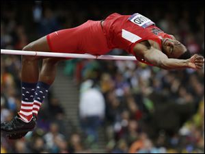 United States' Erik Kynard clears theidfajskld aeiofjalksdfsdfon. Summer Olympics.