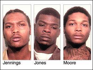 Keshawn Jennings, 20, Antwaine Jones, 18, and James Moore, 20, have been indicted with charges related to a shooting at Moody Manor that killed a 1-year-old girl and injured a 2-year-old girl.