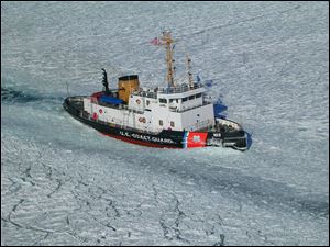 The USCGC Mobile Bay is the one of nine cutters in the Coast Guard's Bay Class of icebreaking tugs. She is one of two Bay Class ships equipped with a 120-foot Aids-to-Navigation barge operating on the Great Lakes. 