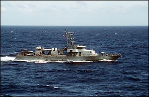 The USS Hurricane, a patrol coastal ship, was deployed earlier this year to Bahrain for duty in the Arabian Sea.