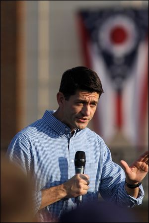 U.S. Rep. Paul Ryan (R., Wis.) told supporters at a campaign event at Miami University in Oxford, Ohio, that he and presidential hopeful Mitt Romney will not duck tough issues during their campaign.