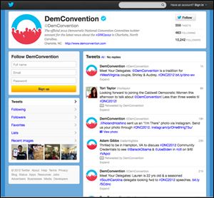 The Democratic National Convention Committee's Twitter feed is at twitter.com/DemConvention.
