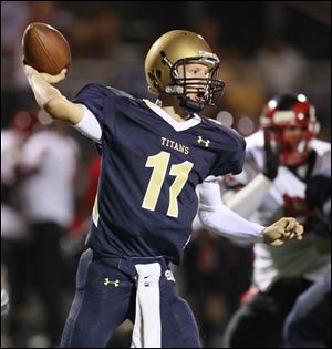 Brogan Roback of St. John's threw for 1,645 yards last year. He has committed to play at Eastern Michigan.


