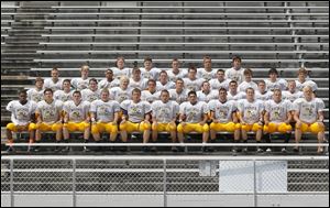 FROM LEFT: Row 1: Dominique King, Steve Duby, Jake Dillabaugh, Cole Dietrich, Ed Bombrys, Nick McClellan, Mustafa Nasir-Deen, John Farina, Alex Schrinel, Andrew Schultz, Nick Grzegorzewski Row 2: Ty Valentine, Joe Craley, Zach Graven, Kaleb Ash, Jordan Spellis, Joe Szymanski, Luke Junga, Tom Henry, Sean McGovern, Joe Bradfield Row 3: Player unidentified, Ben Huner, Miles Bishop, Connor Friend, Brandon Simms, Zack Scarbrough, Dakota Yeary, Chad Neipp, Evan Goyetche, Jim Spychala Row 4: Parker Henry, Adam Grimes, Dakota Wittenmyer, Matt Young, Steve Klocko.
