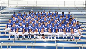 FROM LEFT: Row 1: Joshua Lord, Codie Cullum, Michael Baker, Corbin Kirk, Ben Steedman, Ty Shy,Walter Phillips, Billy Lonsway. Row 2: Ian Martin, Micah Sanders, George McIlwain, James Bruce, Bryan Pack, Samuel Beach, Kyle Young, Joey Wurzelbacher, Kamal Smith, Devon Gant, Shaun Davis. Row 3: Connor Crayne, Kurt Metz, Kory Petiniot, Navada Parker, Blake Neptune, Ross Lonsway, Elijah Todd, Terrance Cole Jr., Jalen Harris, Rickey Griffin.
Row 4: Tyson Proctor, Dutch McNamara, Jacob Ridley,
Blake Rotterdamn, Alex Firsdon, Gunner Harper,
Brandon France, Brandon Grohnke, Alex Engelhardt,
Jesse Ochoa, Kelsey Brown Row 5: Warriclo Boaston, Melvin Wells, Aren Harris, Charles Smith, Robert Prior, Tevin Stuart, Alex Rosales, Kevin McLemore, Davion Burton.
Row 6: AJ Harrison, Maricus Garmon, Jasean Fisher, Scottie Seymour, Davion Burton 