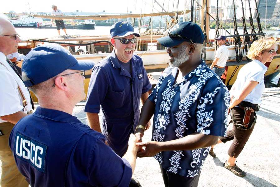 USCG-Mitchell-Miller-greet-Mayor-Bell