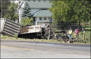 Emergency crews respond to a fatal truck accident on the corner of U.S. 223 and Creque Road.