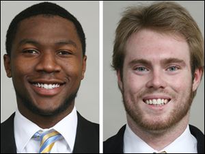 Coach Matt Campbell said he is still undecided as to whether Terrance Owens, left, and Austin Dantin, right, will start Saturday against Arizona.