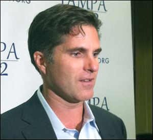 Tagg Romney regaled 350 Ohioans with stories about the Mitt Romney family during a brunch in Tampa.