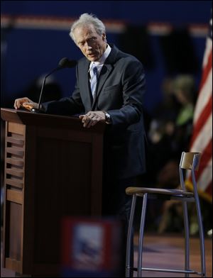 Actor Clint Eastwood's performance Thursday lit up the social-networking universe the next day.