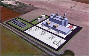 Artists rendering of the Oregon Clean Energy Center, Lucas County, Ohio.