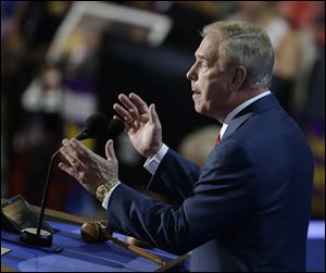 Former Ohio Gov. Ted Strickland speaks to delegates at the Democratic National Convention in Charlotte, N.C.