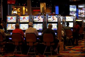 Wagers dropped last month at Hollywood Casino Toledo.