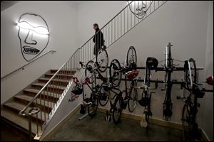 There are plenty of bike racks for the many bikes on the Facebook campus. Among the gourmet eateries and pizzerias already on campus, plans are in the works for a shop that sells and repairs bikes and a health clinic.