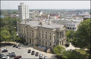 The 1881 Lorain County Courthouse is a prominent landmark in Elyria and is in dire need of renovation.