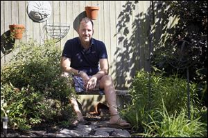 Randy Sutherland in his garden.