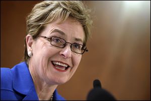 Rep. Marcy Kaptur, D-Ohio, seen here on Capitol Hill earlier this year, was among those in attendance at a candidates forum Tuesday night. Her Republican challenger, Samuel Wurzelbacher, did not respond to an invitation to the forum.