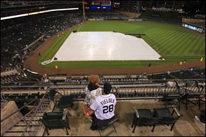 Friday night's game in Detroit between the Tigers and Twins was rained out and will be made up as part of a doubleheader Sunday.