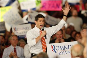 Vice Presidential Candidate Paul Ryan greets his Lima supporters at the Veterans Memorial Civic and Convention Center in Lima, Ohio.